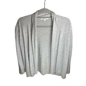 Cyrus Lightweight Draped Open Front Cardigan Sweater XL Heather Grey Viscose